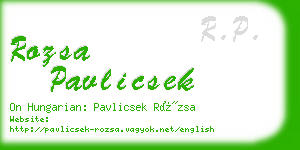 rozsa pavlicsek business card